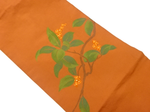 JAPANESE KIMONO / VINTAGE NAGOYA OBI / WOVEN LEAVES & LITTLE FLOWERS